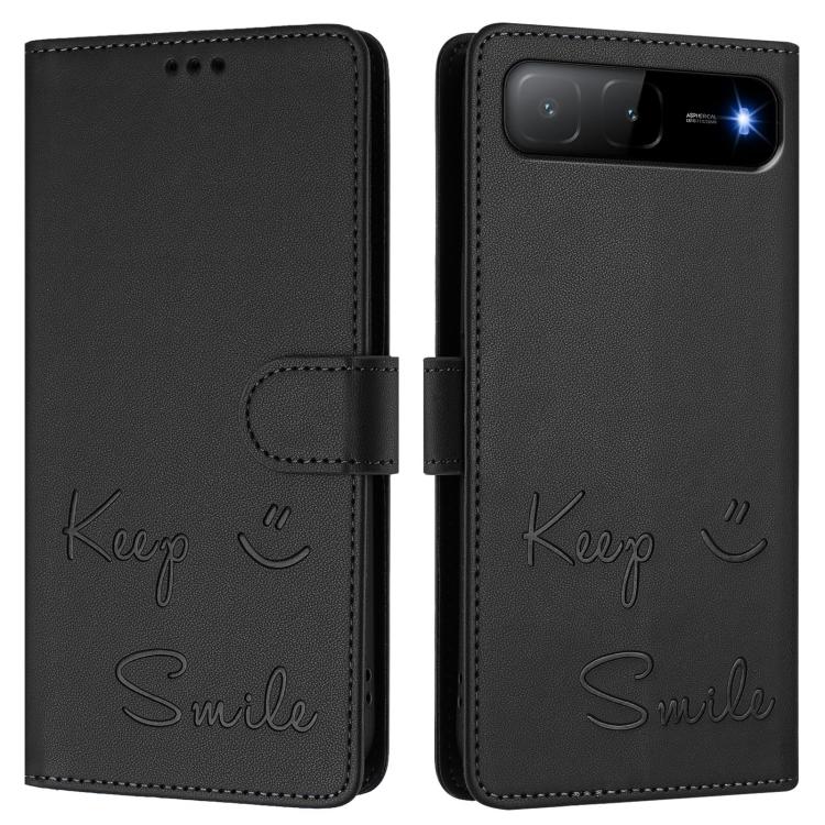 For Infinix Hot 60i 5G / Tecno Spark Go 5G Smile Embossing RFID Leather Phone Case