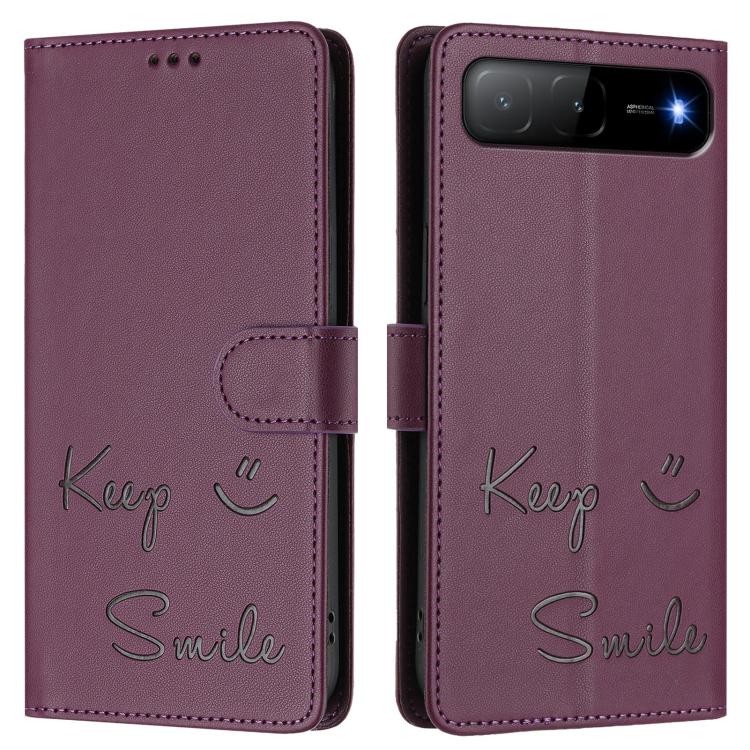 For Infinix Hot 60i 5G / Tecno Spark Go 5G Smile Embossing RFID Leather Phone Case