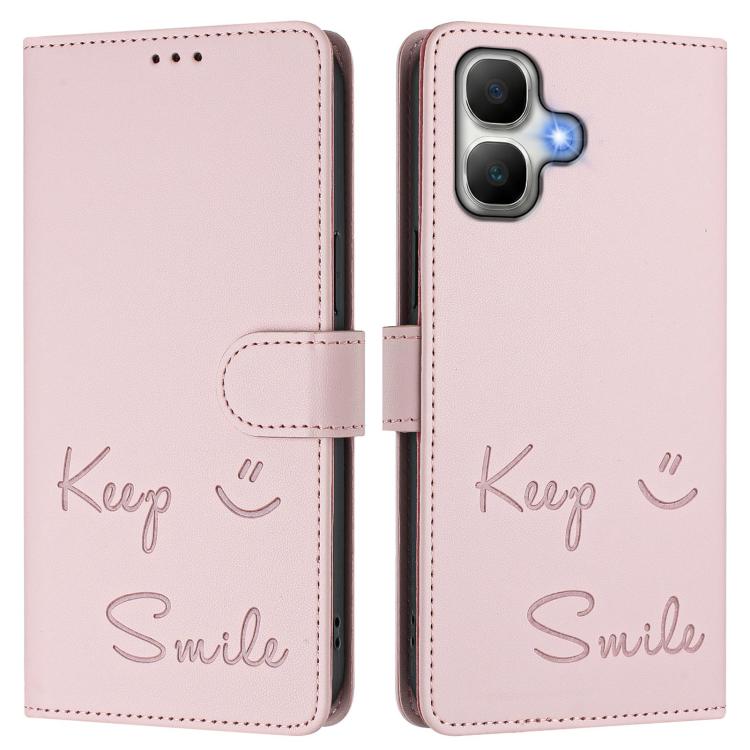 For Infinix Smart 20 4G / X6840 Smile Embossing RFID Leather Phone Case