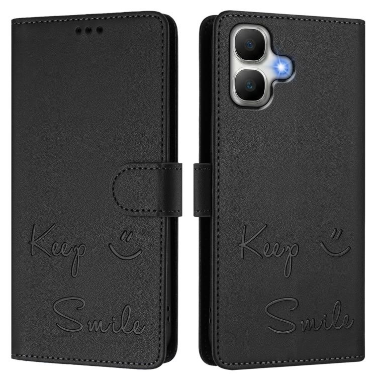 For Infinix Smart 20 4G / X6840 Smile Embossing RFID Leather Phone Case
