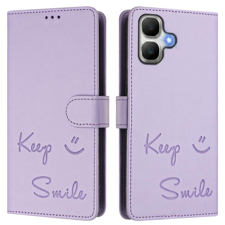 For Infinix Smart 20 4G / X6840 Smile Embossing RFID Leather Phone Case