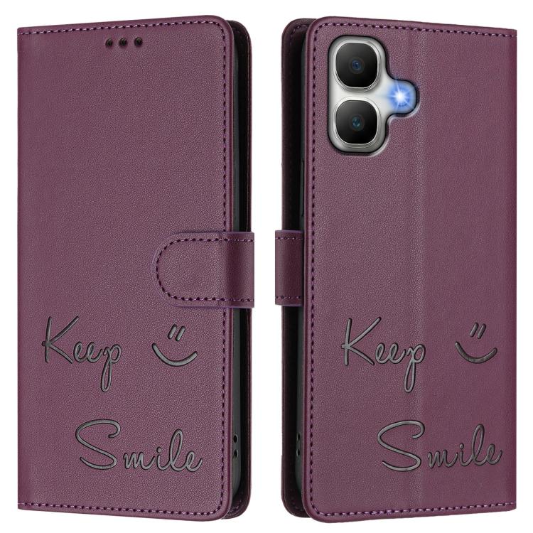 For Infinix Smart 20 4G / X6840 Smile Embossing RFID Leather Phone Case