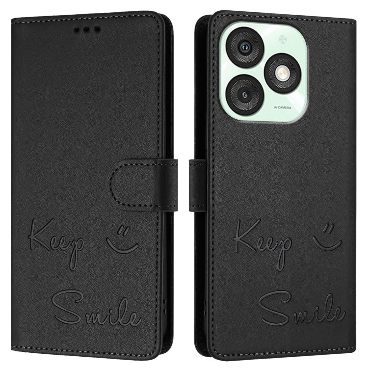 For itel A50 Smile Embossing RFID Leather Phone Case