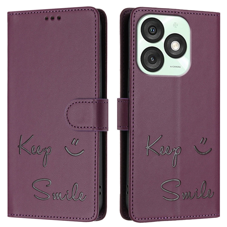 For itel A50 Smile Embossing RFID Leather Phone Case