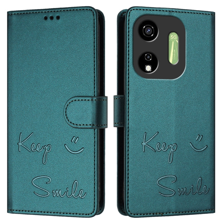 For itel P55 5G Smile Embossing RFID Leather Phone Case