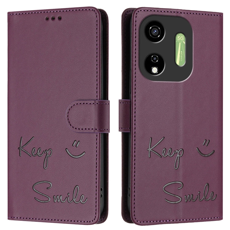 For itel P55 5G Smile Embossing RFID Leather Phone Case