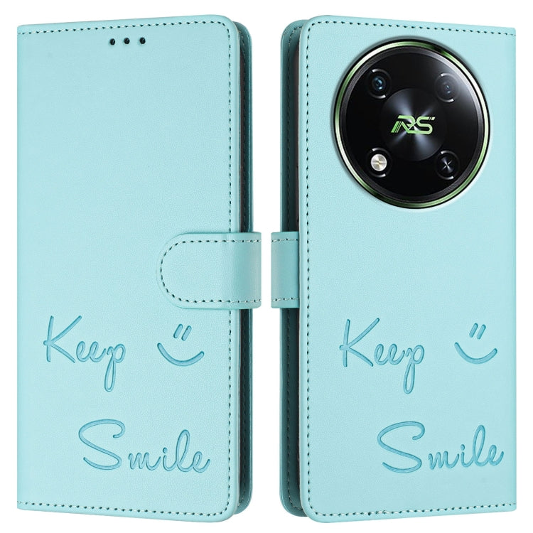 For itel RS4 S666LN Smile Embossing RFID Leather Phone Case