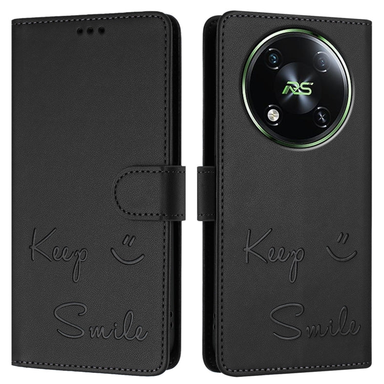 For itel RS4 S666LN Smile Embossing RFID Leather Phone Case