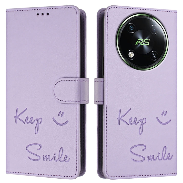 For itel RS4 S666LN Smile Embossing RFID Leather Phone Case