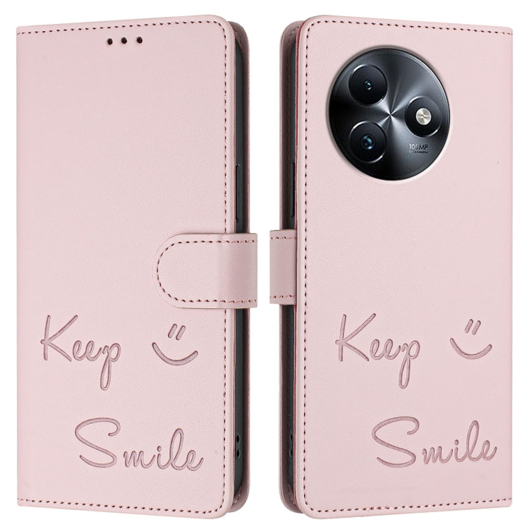 For itel S24 Smile Embossing RFID Leather Phone Case