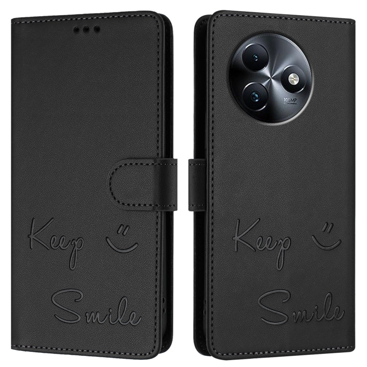 For itel S24 Smile Embossing RFID Leather Phone Case