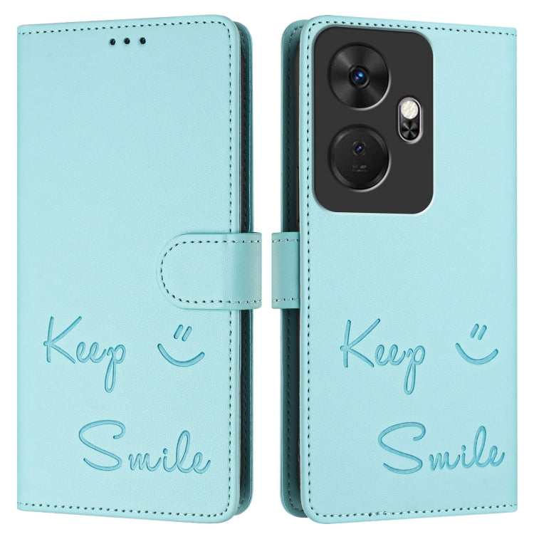 For itel P55+ Smile Embossing RFID Leather Phone Case