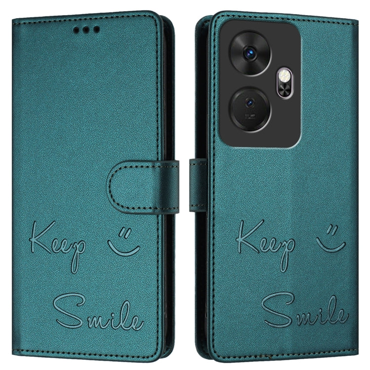For itel P55+ Smile Embossing RFID Leather Phone Case
