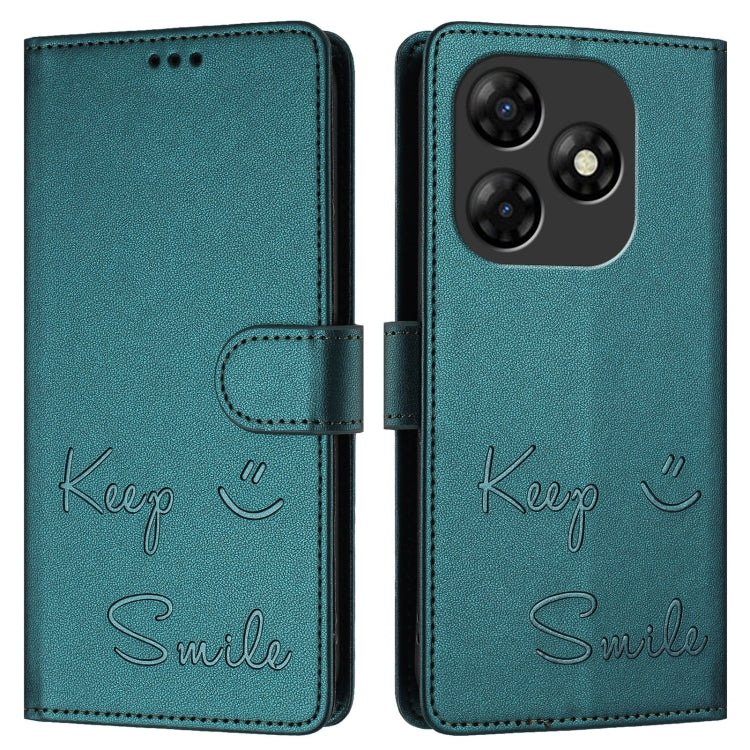 For itel P55 4G Smile Embossing RFID Leather Phone Case