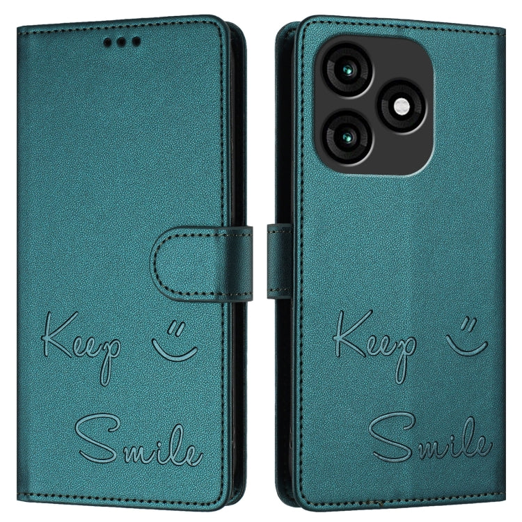 For itel A70 Smile Embossing RFID Leather Phone Case
