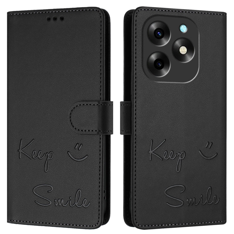 For itel S23+ Smile Embossing RFID Leather Phone Case