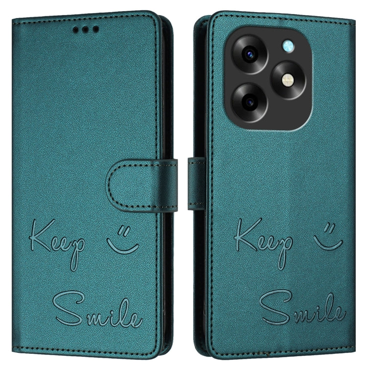 For itel S23+ Smile Embossing RFID Leather Phone Case
