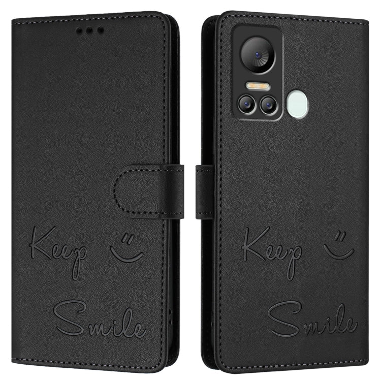 For itel S18 / Vision 5 Smile Embossing RFID Leather Phone Case