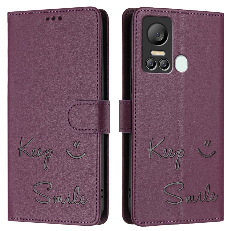For itel S18 / Vision 5 Smile Embossing RFID Leather Phone Case