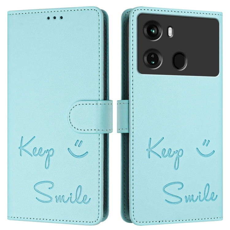 For itel P40 Smile Embossing RFID Leather Phone Case