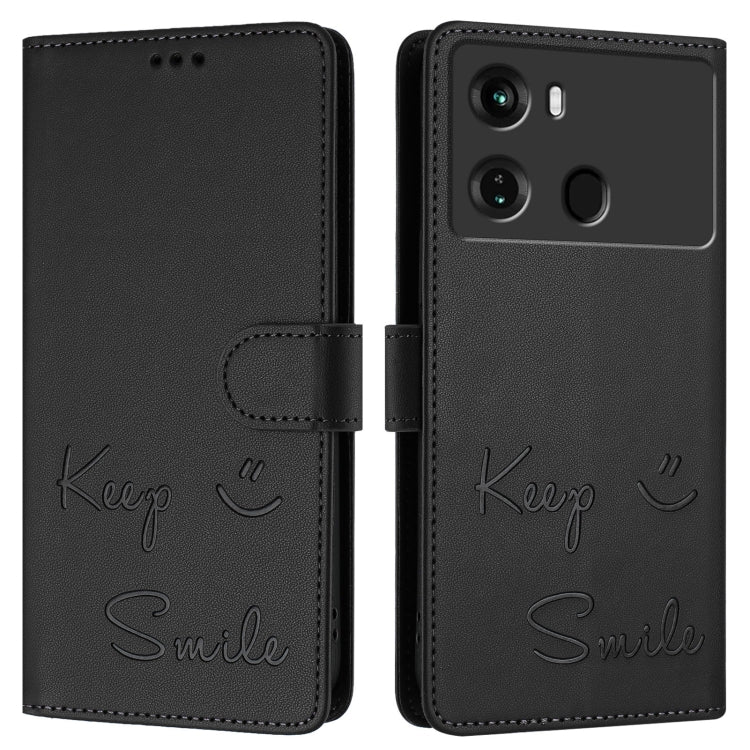 For itel P40 Smile Embossing RFID Leather Phone Case