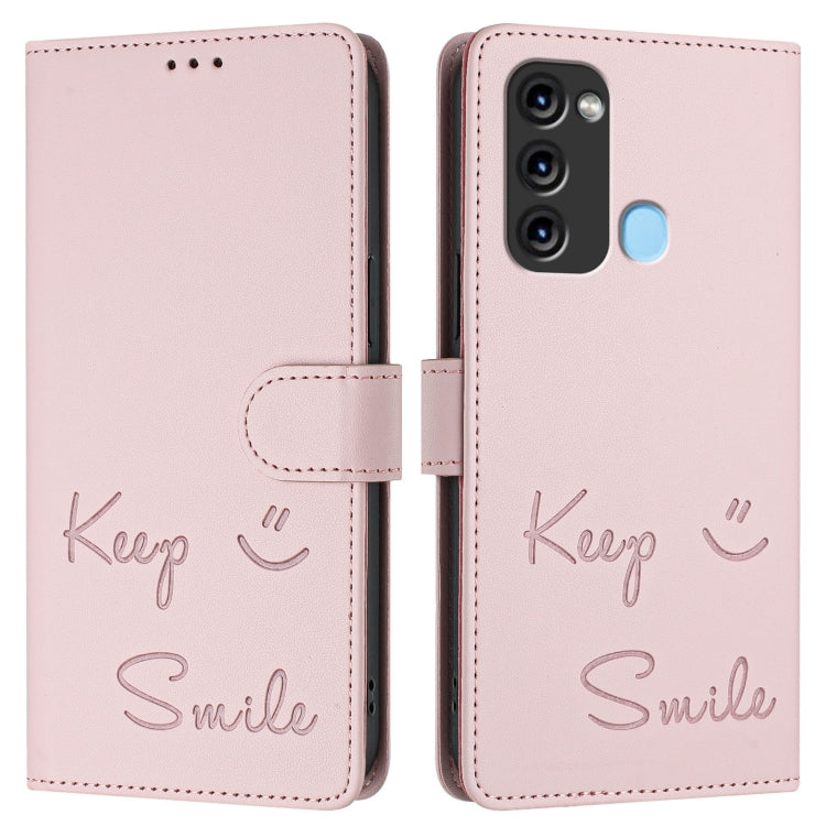 For itel S17 / Vision 3 Smile Embossing RFID Leather Phone Case