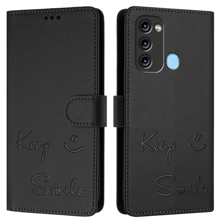 For itel S17 / Vision 3 Smile Embossing RFID Leather Phone Case