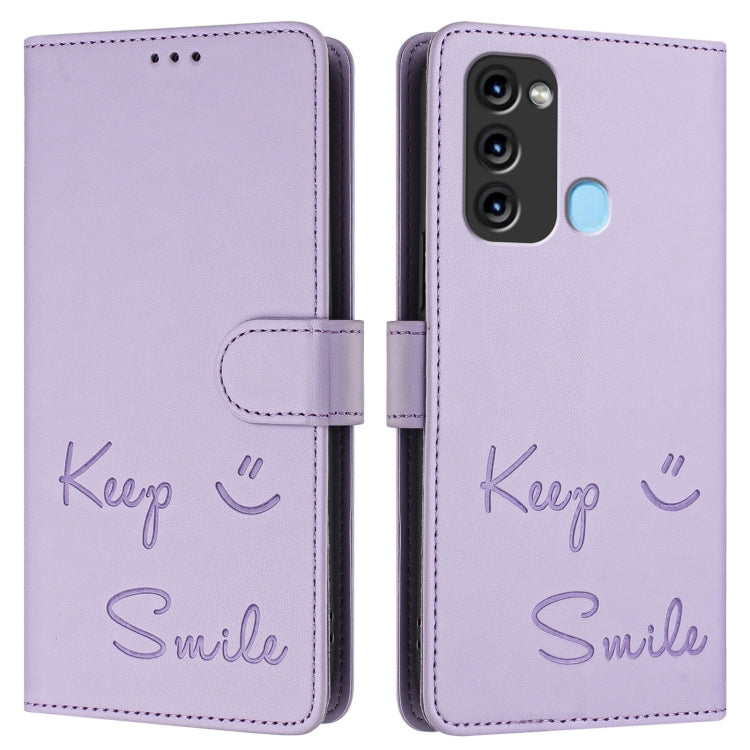 For itel S17 / Vision 3 Smile Embossing RFID Leather Phone Case