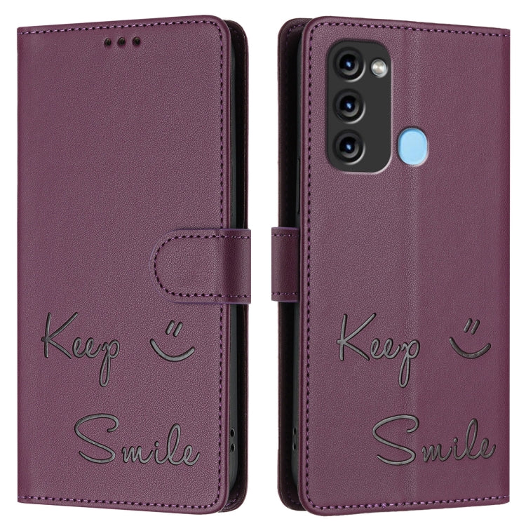 For itel S17 / Vision 3 Smile Embossing RFID Leather Phone Case