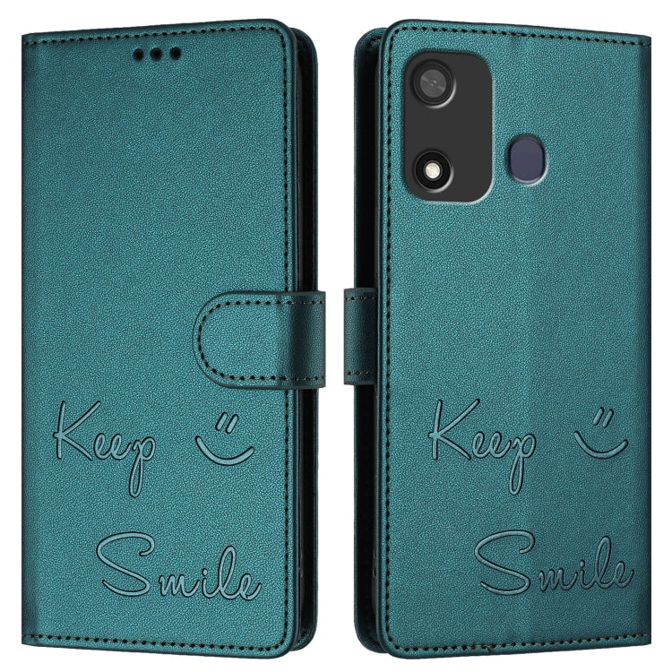 For itel P17 / A27 Smile Embossing RFID Leather Phone Case