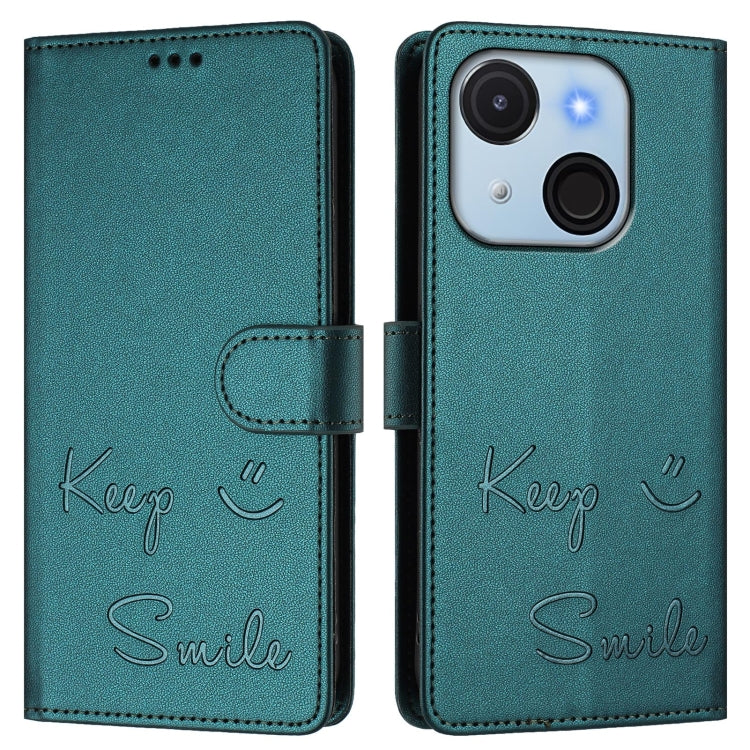 For itel A50C Smile Embossing RFID Leather Phone Case