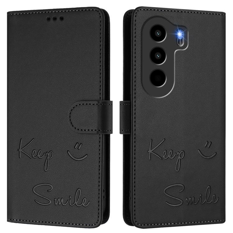 For itel Power 70 Smile Embossing RFID Leather Phone Case