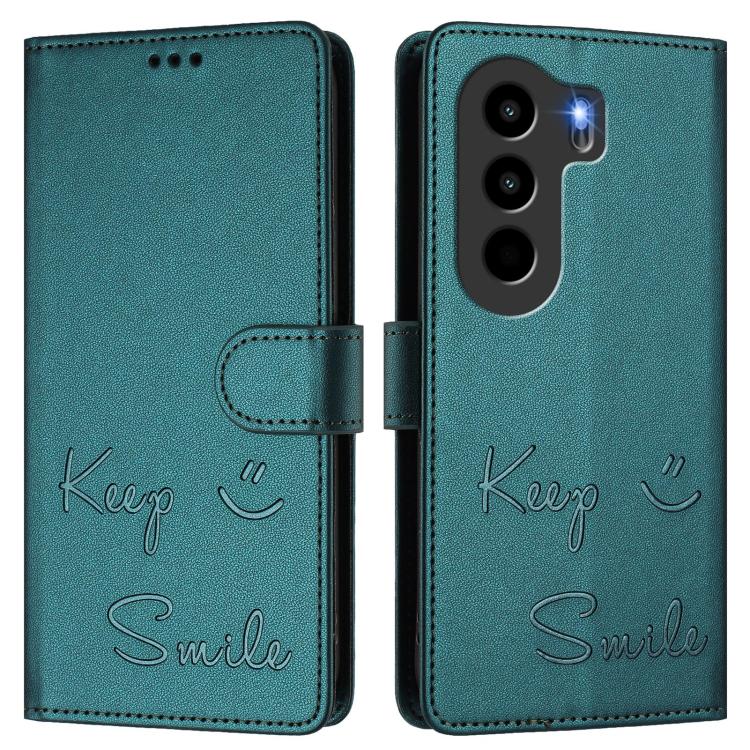 For itel Power 70 Smile Embossing RFID Leather Phone Case