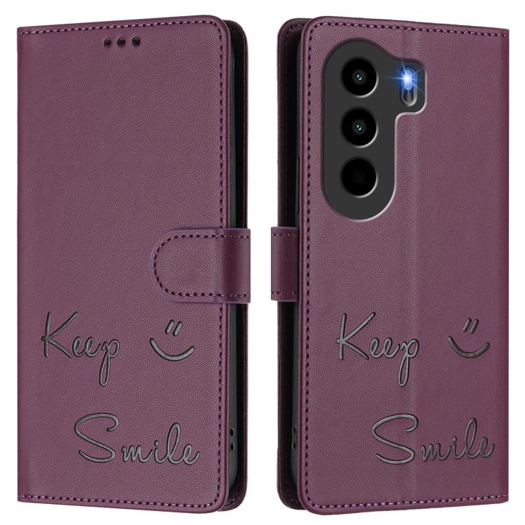 For itel Power 70 Smile Embossing RFID Leather Phone Case