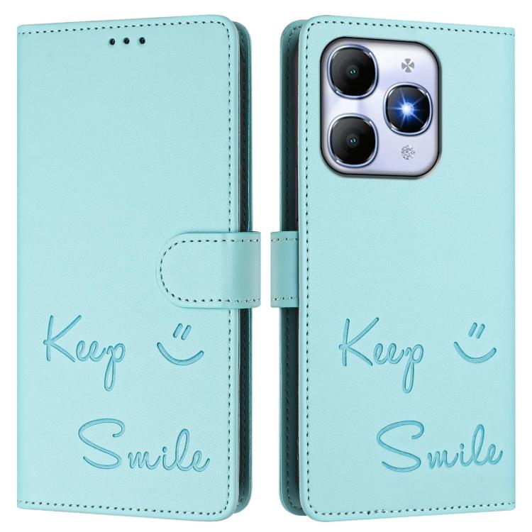 For itel A90 4G Smile Embossing RFID Leather Phone Case