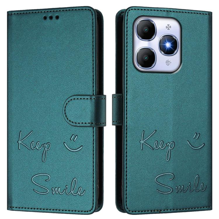 For itel A90 4G Smile Embossing RFID Leather Phone Case
