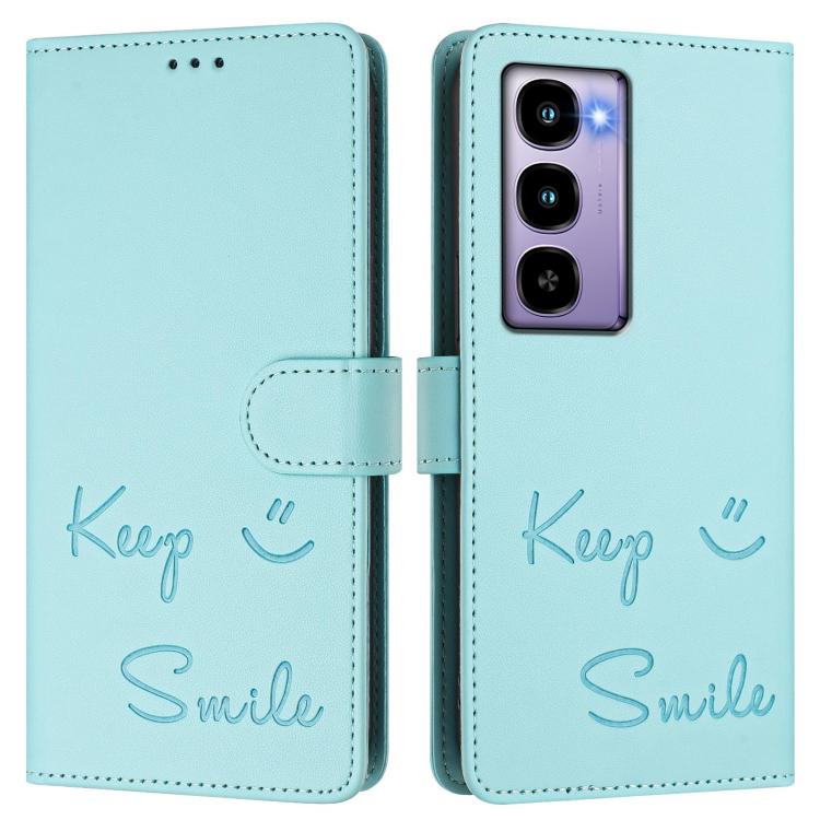 For itel City 100 Smile Embossing RFID Leather Phone Case