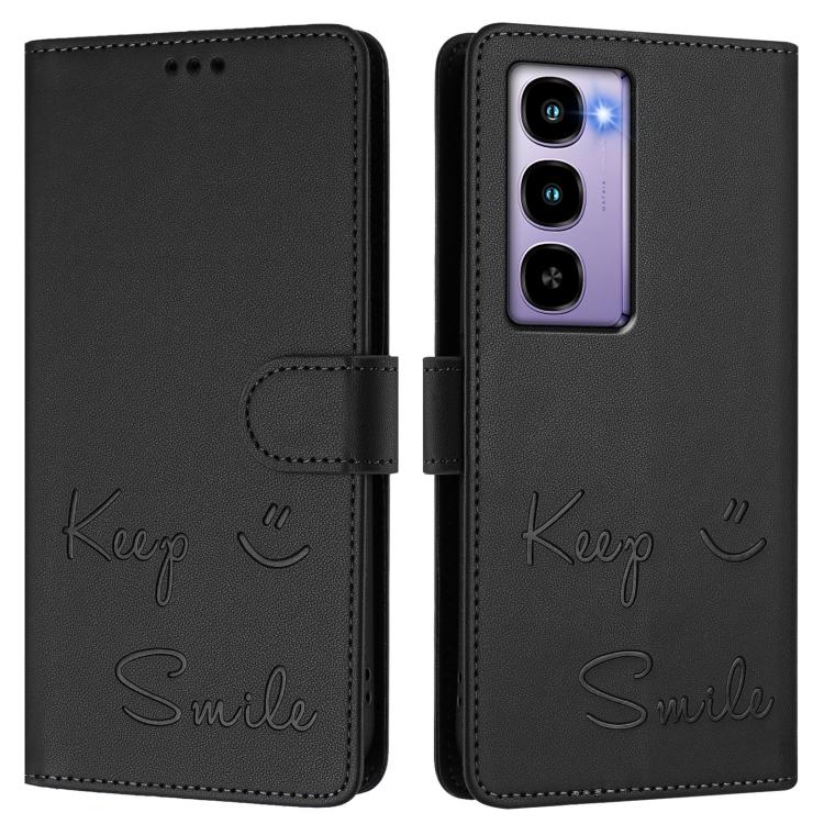 For itel City 100 Smile Embossing RFID Leather Phone Case