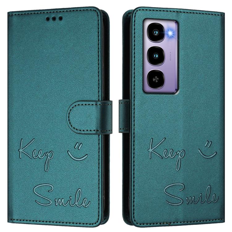 For itel City 100 Smile Embossing RFID Leather Phone Case