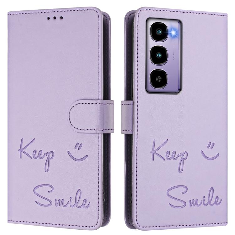 For itel City 100 Smile Embossing RFID Leather Phone Case