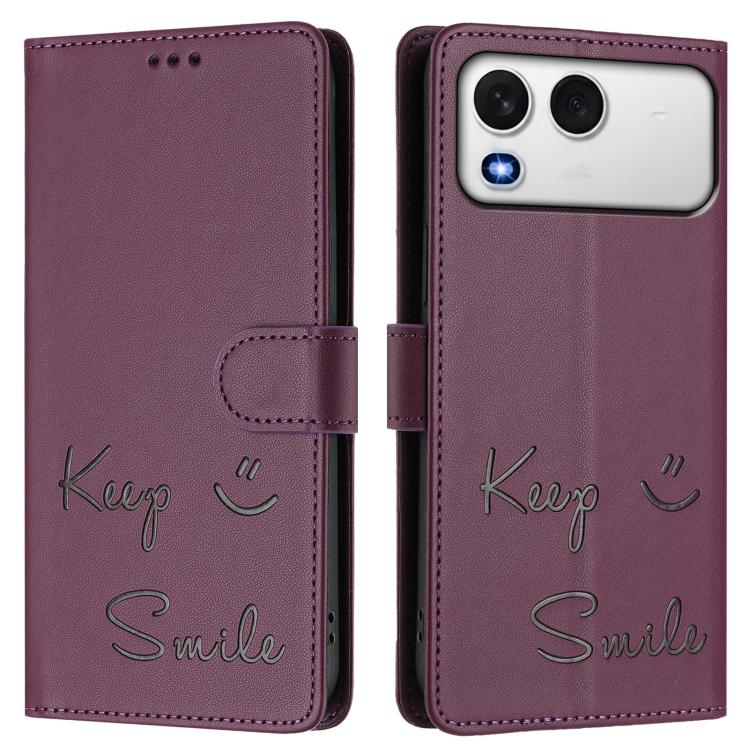 For itel A200 4G / A200+ 4G Smile Embossing RFID Leather Phone Case