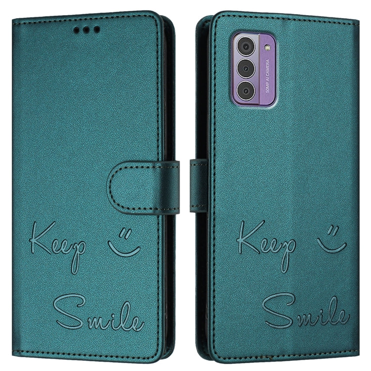 For Nokia G42 / G310 Smile Embossing RFID Leather Phone Case