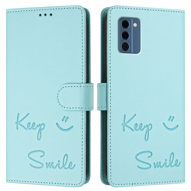 For Nokia C300 Smile Embossing RFID Leather Phone Case