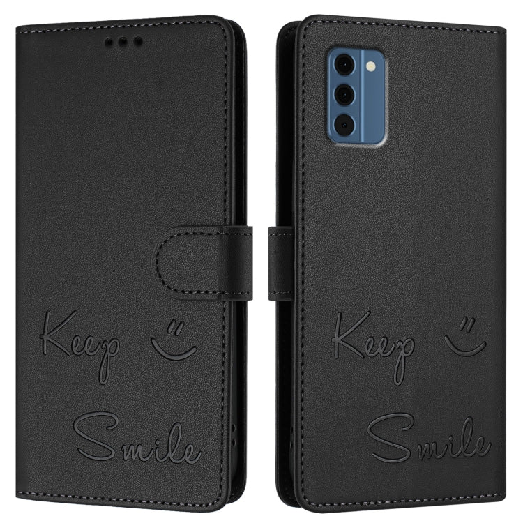 For Nokia C300 Smile Embossing RFID Leather Phone Case