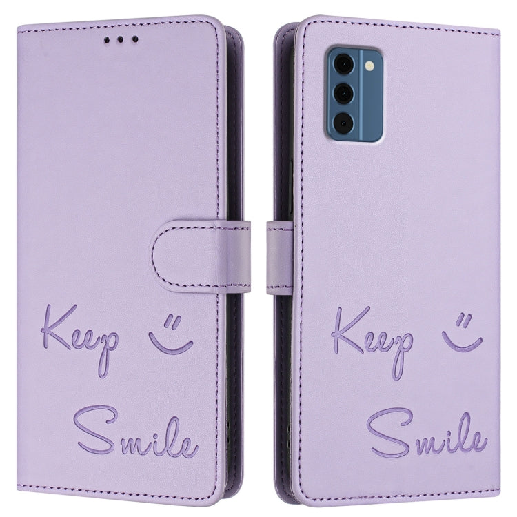 For Nokia C300 Smile Embossing RFID Leather Phone Case