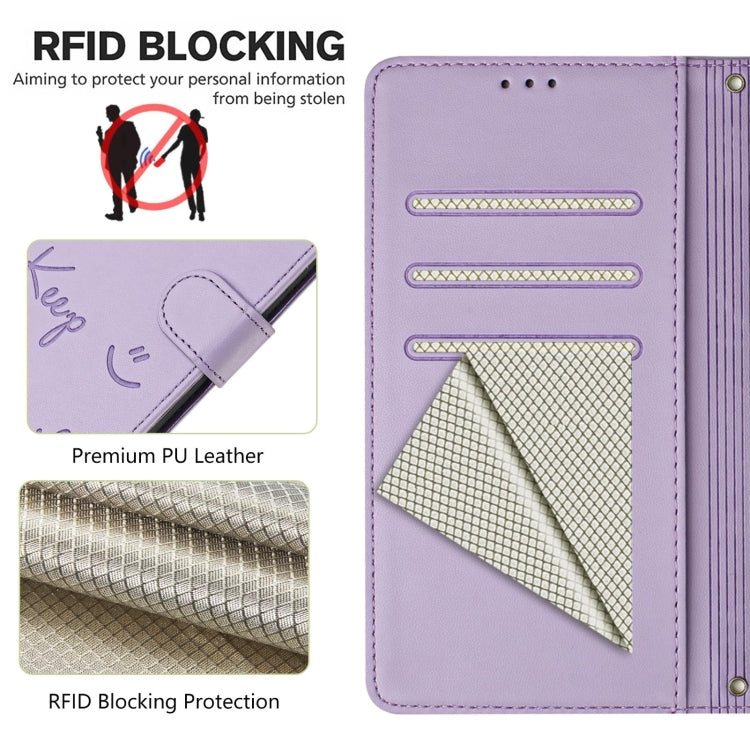 For Nokia C12 Smile Embossing RFID Leather Phone Case
