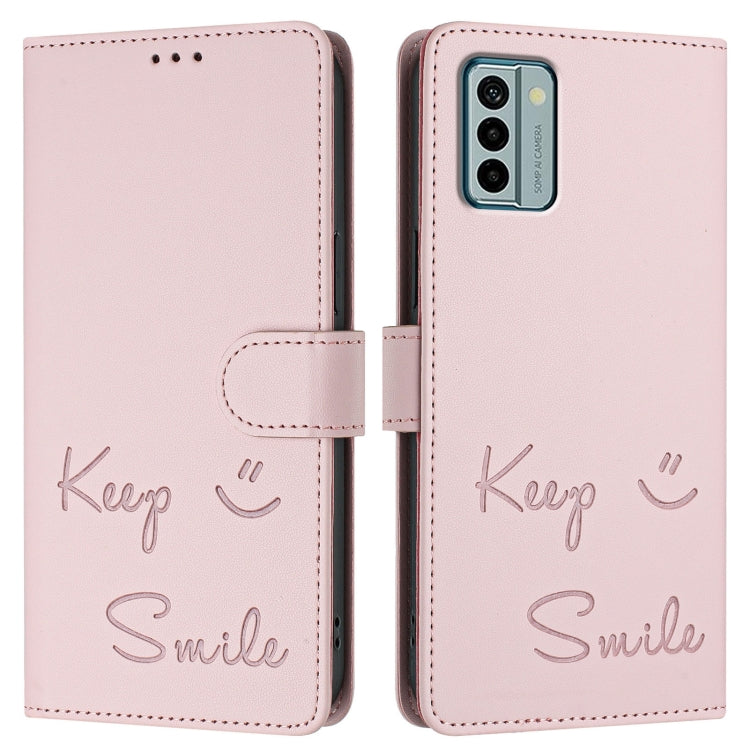 For Nokia G22 Smile Embossing RFID Leather Phone Case