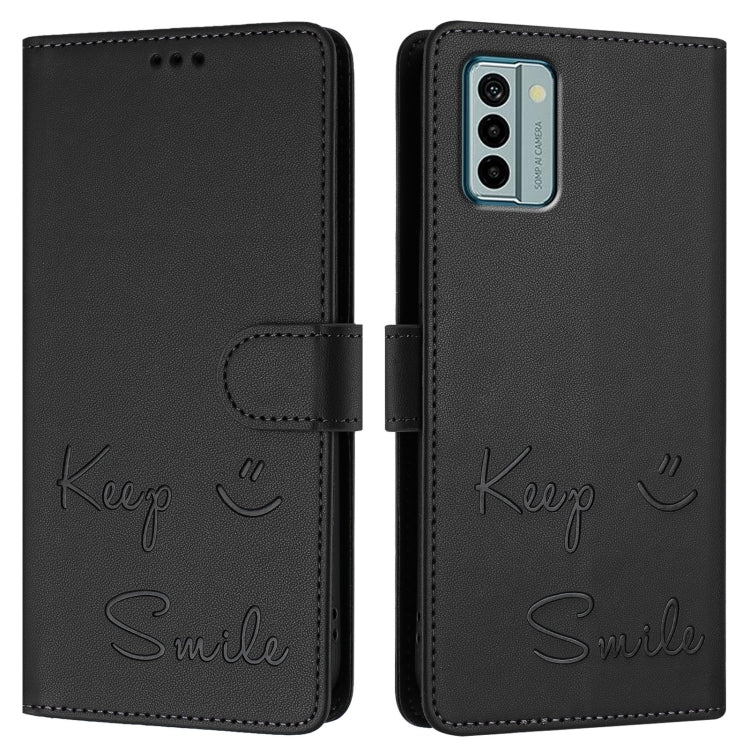 For Nokia G22 Smile Embossing RFID Leather Phone Case