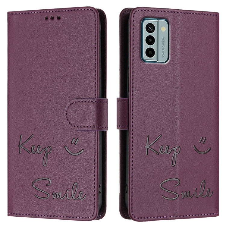 For Nokia G22 Smile Embossing RFID Leather Phone Case