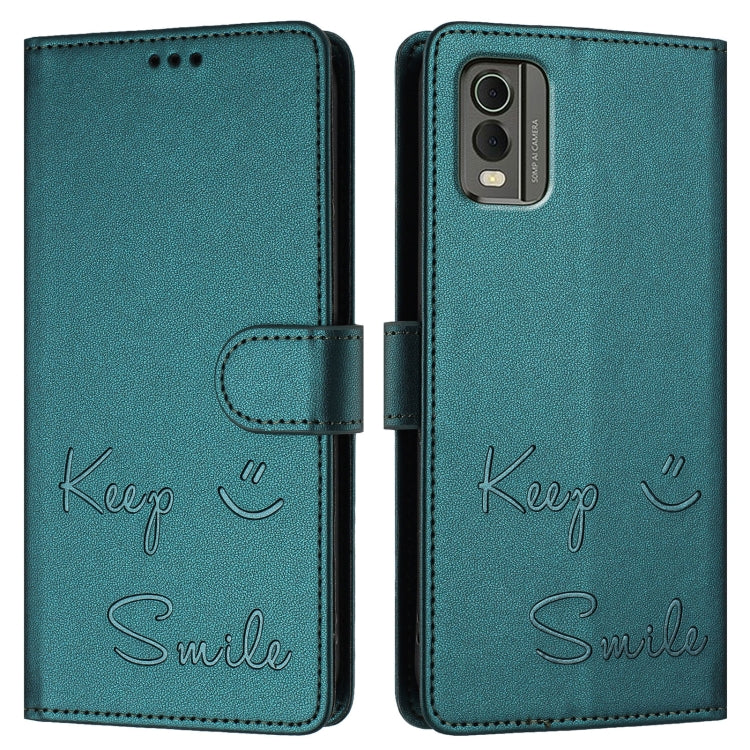 For Nokia C32 Smile Embossing RFID Leather Phone Case